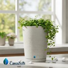 Plant Pot Column Grafiato PP - 淺灰色 - 查看 3