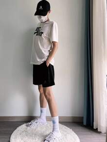 Nike Sportswear Just Do It Retro American Style Letter Breathable Print Crew Neck Short Sleeve T-Shirt, White - 薄荷綠 - 查看 9