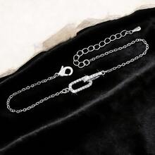 1 件铜合金镶嵌锆石吊坠项链，优雅金项链/戒指，可爱简约回形针项链，适合送给女孩的礼物 - 迴型針 - 查看 11