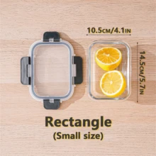 Hộp đựng thực phẩm bằng thủy tinh có nắp, chuẩn bị bữa ăn, hộp đựng thực phẩm trong bếp, hộp đựng cơm trưa chống rò rỉ, hộp đựng cơm trưa bằng thủy tinh kín khí, an toàn với lò vi sóng, lò nướng, tủ lạnh và máy rửa chén - Nhiều màu - Xem 14