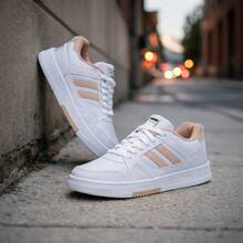 Men's Casual Street Skater Shoes, Robust, Premium Synthetic Leather, Comfortable, New Release, Fast Shipping. - WHITE BEIGE - View 1