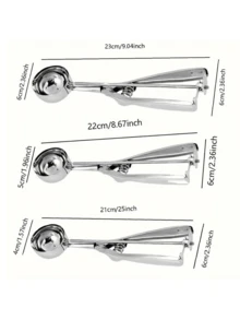 1个冰淇淋勺，饼干勺，不锈钢冰淇淋勺带触发式释放装置，大/中/小号饼干勺，用于烘焙，带饼干面团勺的烘焙饼干勺 - 彩色 - 查看 4