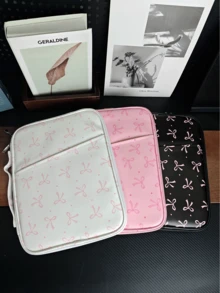 Bow Tablet Sleeve Carrying Case With Handle, Padded Protective Travel Bag Kindle, Compatible With Samsung Galaxy And Android Tablets. - Black - View 2