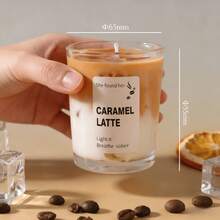 冰抹茶拿铁香氛蜡烛，冰抹茶香氛蜡烛，采用大豆蜡和凝胶蜡制成，冰块形状 - 绿茶和香草（冰抹茶拿铁） - 彩色 - 查看 18