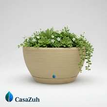Vaso de Planta tipo Bacia Grafiato PP, perfeita para Cactos, Suculentas e Plantas de Pequeno Porte - Bege - Visão 1