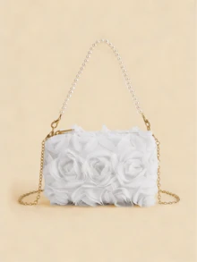 New Pearl Flower Decor Evening Clutch Handbag, Shoulder/Cross-Body Bag For Formal Dresses - Handbag - View 14