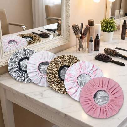 1个/4个装加厚超柔软超细纤维防滑浴帽，适合长发和卷发，沐浴、游泳和护发必备，可调节，可重复使用，居家旅行皆宜。