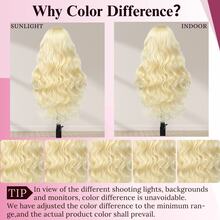 13x4 13x6 5x5 蕾丝前假发，真人混纺发丝，预先拔毛，200%密度，水波纹，高清蕾丝前假发，真人混纺发丝，透明前额无胶假发，原生真人混纺发丝，带婴儿发，女士款，自然黑 - 613 - 查看 11