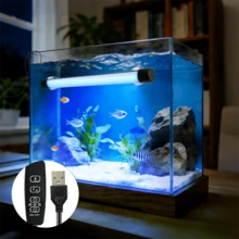 1pc RGB LED Fish Tank Light, USB Light With Timer, 4-Point Control, Adjustable Color, 4 Lighting Modes Including Flashing Mode, Diving LED Ambient Light, Suitable For Medium/Large Aquariums, Fish Tank Light, 2 Suction Cup Installations, Suitable For Home And Office Pet Desktop Wall Ambient Lighting, USB Port - Multicolor - View 2