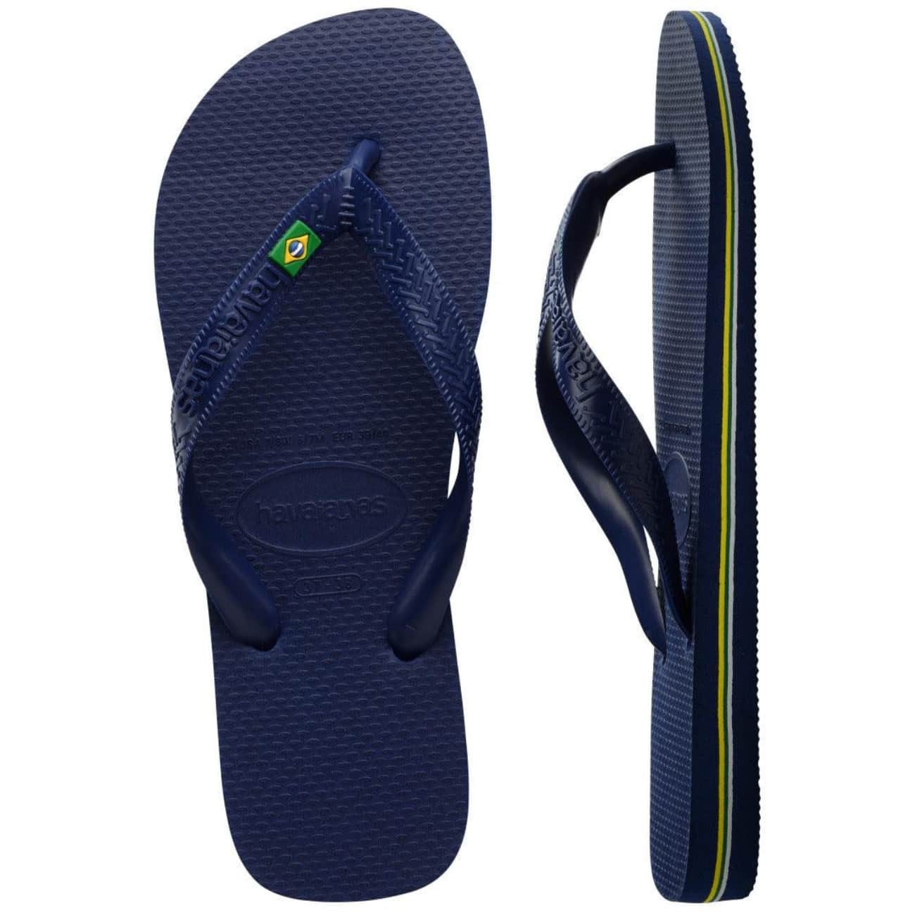 Havaianas Flip-Flops With Brazil Flag Design, Sandals For Men And Women. - Azul Marino - Ver 1