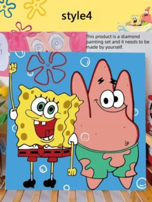 1pc SpongeBob Digital Oil Painting, DIY Cartoon Hand-Painted Coloring, Birthday Gift For Friends, Best Holiday Party Decor, Perfect Party Decoration, Home Decor, Ideal Room Decoration - Multicolor - View 13