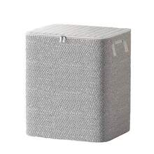 Bolsa de Armazenamento de Tecido Trançado de Grande Capacidade com Fechamento de Zíper e Alça Reforçada, Armazenamento à Prova de Poeira Dobrável para Quarto/Sala de Estar/Lavanderia/Dormitório, Adequado para Organizar Edredons/Cobertores/Roupas/Brinquedos/Itens Domésticos, Solução de Armazenamento Doméstico Economizadora de Espaço - Cinza - Visão 9