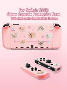 1 Set Cute Cat Design Compatible Accessories For Switch 2 (2025)/Switch NS/Switch OLED, Including Protective Case/Dock Cover/Storage Bag, TPU Soft Shell, Stylish & Practical, Portable Stand, Anti-Fall Anti-Scratch Anti-Fouling, Fashionable Romantic Gift - Multicolor - View 7