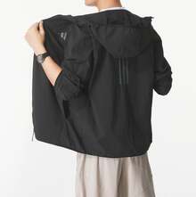 adidas MODERN TECH LIGHTWEIGHT JACKET 涼感運動休閒連帽拉鍊夾克 男款 - 黑色 - 查看 6