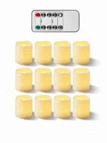 12/24 LED Electronic Candles, Battery Powered, With Timer/Remote Control, Wishing Candles, Tea Lamps, LED Flameless Candle Lights, Suitable For Valentine's Day, Weddings, Parties, Birthdays, Home Décor And Other Holidays. - Warm Light - View 11