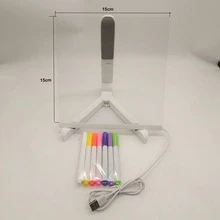 لوحة مذكرات LED، لوحة قابلة للمسح الجاف من الأكريليك مع أضواء، لوحة رسم وكتابة LED، لوحة معلومات مضاءة مع 7 أقلام تحديد، لوحة ملاحظات قابلة للمسح مضاءة مع حامل، بموضوع هالوين وعيد الميلاد (لون قماش عشوائي) - متعدد الألوان - مشاهدة 14