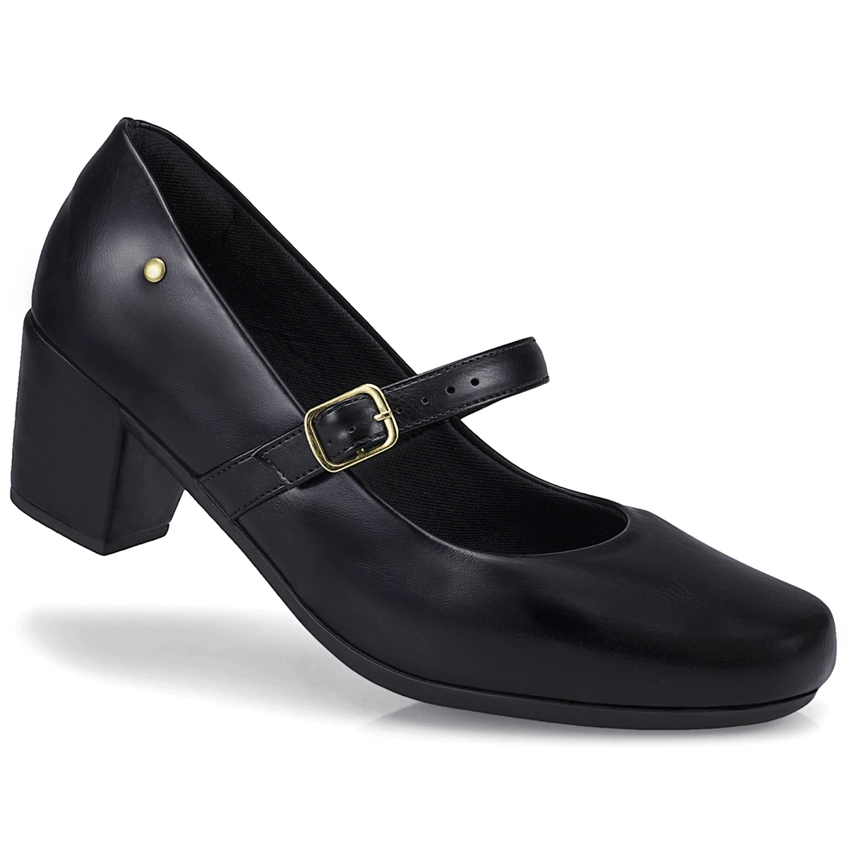 Loris Shoes Oficial Women's Retro Shoe, Mary Jane Style, Low Block Heel, Comfortable Patent Leather, 6484 - 合成黑 - 查看 1