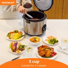 1个 MOOSUM 壁挂式电饭煲，一键烹饪，可煮5杯生米/10杯熟米，快速便捷，带蒸煮功能，不锈钢外壳，自动保温 - 查看 6