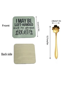 Funny Left-Handed Coaster - "I'm Left-Handed, But I'm Always Right" Gift - Multicolor - View 5