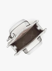 Michael Kors Mini Crossbody Bag, Elegant Jacquard Design, Quilted Rhombus Pattern, Dark Gray, Luxurious And Durable, Perfect For Daily Use. Fashionable Handbag With Adjustable Shoulder Strap, Well-Crafted, Spacious Interior, Ideal For Storing Essentials. - White - View 4