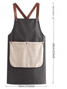 1件男女通用加厚防水防油涤纶厨房围裙，时尚实用：这款防水厨房围裙配有可拆卸毛巾，保持双手干爽清洁，适合厨房和酒店使用。 - 時尚 - 查看 8