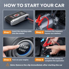 BUPMOVA Jump Starter With Air Compressor, 8000A 150PSI Portable Car Battery Jump Starter (All Gas/10.0L ), Jump Box Portable Jumper Cables LCD Display, 2 Lights - 黑色 - 查看 11