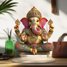 Đồ trang trí phẳng 2D bằng acrylic, tượng thần Hindu, đồ trang trí nhà cửa mang ý nghĩa tôn giáo, thiết kế Mandala nhiều màu sắc, vật trang trí để bàn, đồ thủ công acrylic nhẹ, quà tặng cho lễ hội Hindu, đồ trang trí tâm linh. - A - Xem 1