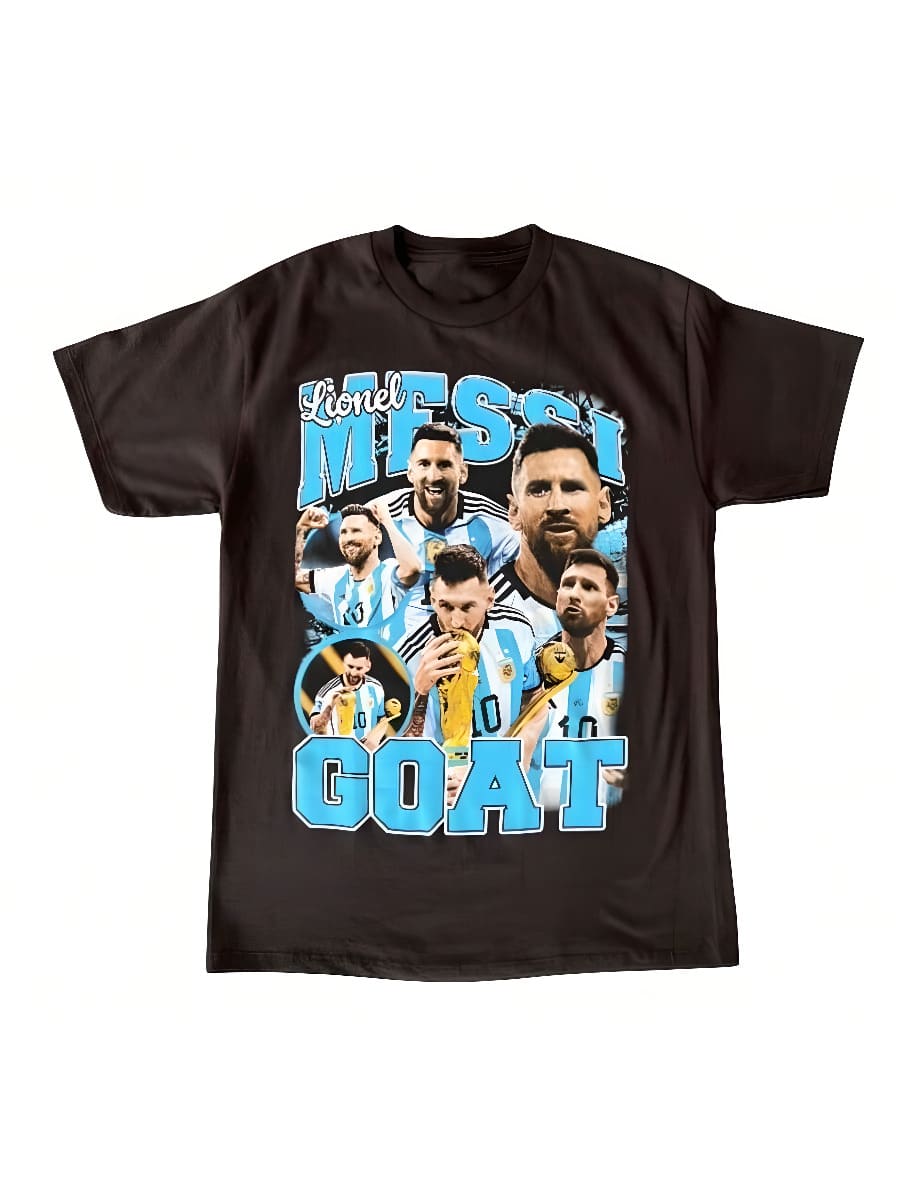 Refreshing Summer Lionel Messis 10 Graphic Tee Summer Luxury Brand Cotton Men's And Men's T-Shirts Short Sleeves - màu đen - Xem 1