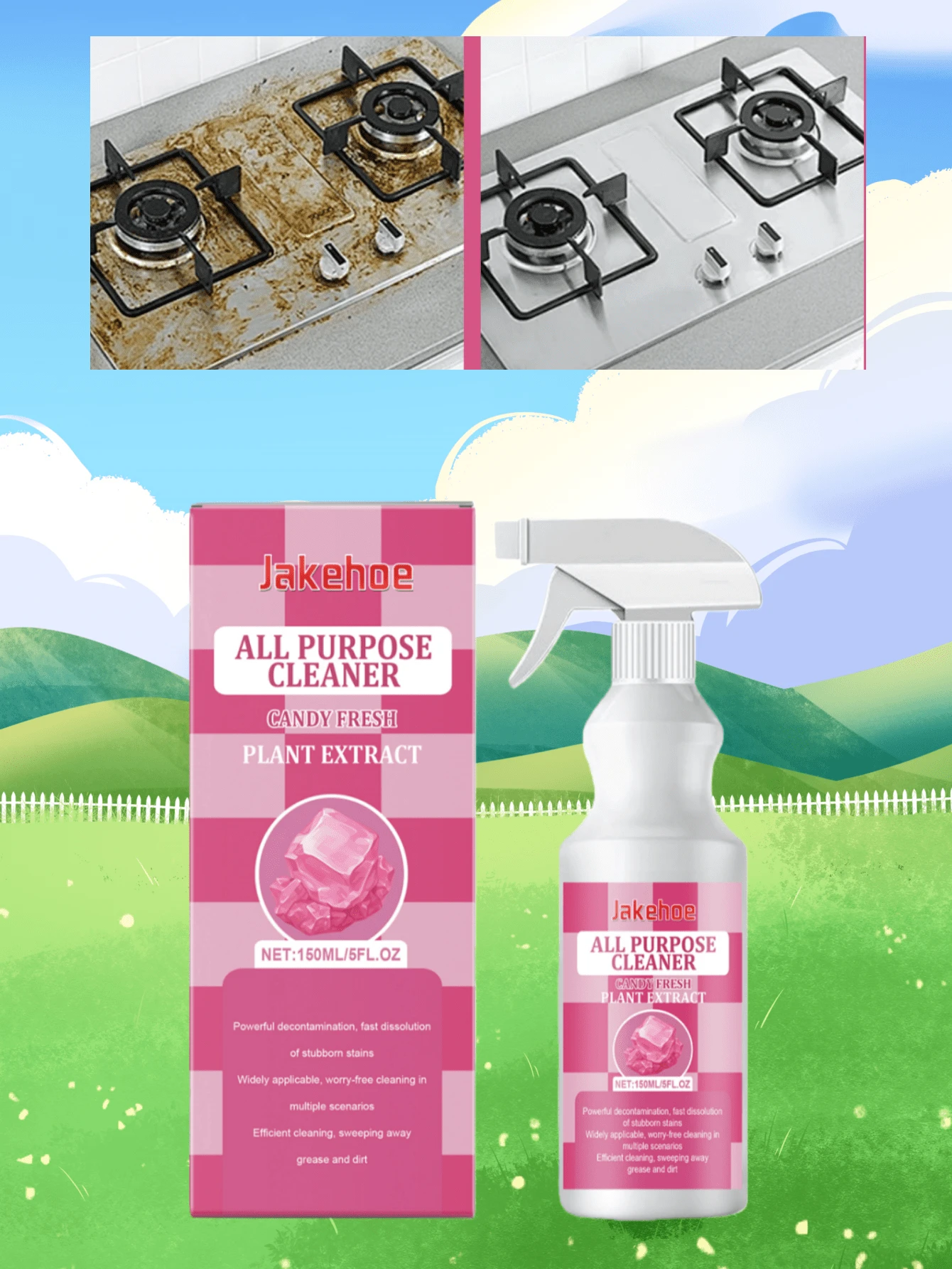 jakehoe 多用途清洁喷雾，日常家用油渍和污渍去除剂，适用于各种场景 - 液體 - 查看 1