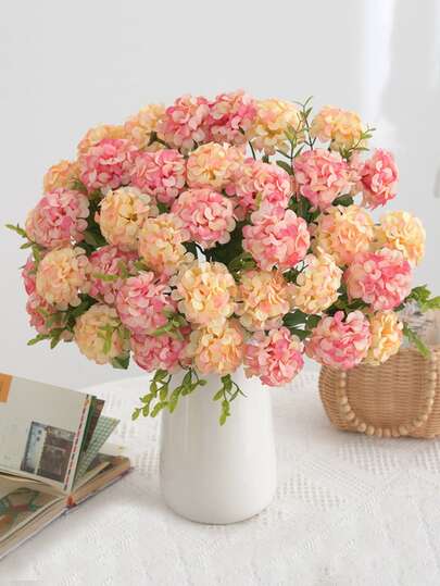 1pc Artificial Flowers, Artificial Hydrangea, 32 Cm/12.59in, Suitable For Room Decoration, Wedding Decoration, Spring Decoration, Garden Decoration, Table Decoration, Party Decorations, Bedroom Decoration, Bathroom Decoration, Birthday Decoration, Tabletop Center Piece Decoration, Indoor Outdoor Decoration