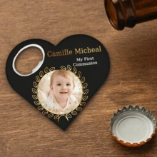 Souvenir Baptisan yang Dipersonalisasi: Pembuka Botol Berbentuk Hati, 8,5 cm, Disesuaikan dengan Foto dan Nama Bayi, Ideal untuk Hadiah Komuni, Souvenir Tamu Pernikahan, Kenang-kenangan Peralatan Dapur, Dekorasi Meja - Multiwarna A - View 21