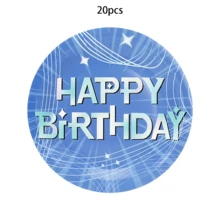 20件/40件/60件装韩流明星生日装饰魔幻音乐主题派对蓝紫色闪光纸盘餐具套装，适合男孩女孩生日派对 - D款 - 查看 11