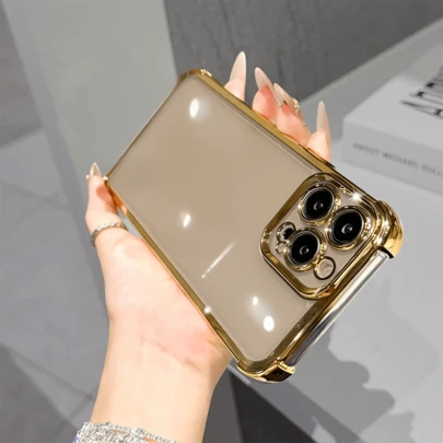 1 ốp lưng điện thoại trong suốt mạ điện cao cấp, tương thích với iPhone 17/6/7/8/X/XS/XR/11/12/13/14/15/16/16e Pro Max Plus, Galaxy S22/23/24/25/S24 FE/S25 EDGE, A07/A17/A04/05/06/A14/A15/A16/A24/A25/A34, Note 9/10/11/12/13, 9/10/12/13C 14C, MOTO, Honor X, HW, RENO C53 C55 C61 C63 C67, ốp bảo vệ hai chất liệu PC+TPU trong suốt chống sốc.