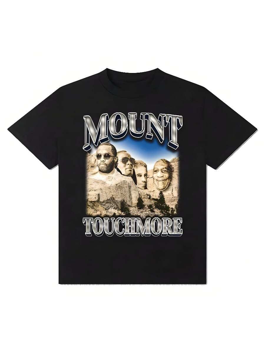 Refreshing SummerMount Touchmore T-Shirt Men's And Men's Short Sleeve High Quality Cottonsss Tees High Quality Streetwear Y2K Tops Summer T Shirt - 黑色 - 查看 1