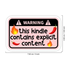 1 Stück Warnung Kindle Aufkleber, lustiger Buch Laptop Aufkleber, würziger Inhalt Vinyl, Buchliebhaber Geschenk, wasserdichter abziehbarer & klebender Wasserflaschen Aufkleber, langanhaltend süßer Kindle Becher Aufkleber, Warnung Notizbuch Aufkleber - S1836 - Übersicht 2