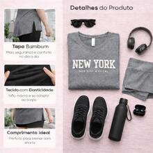 Women's Gym T-Shirt, Breathable And Soft, Long Line, Plus Size, Covers Your Buttocks. - NEW YORK MIX - Xem 4