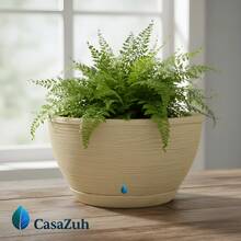 Vaso de Planta tipo Bacia Grafiato PP, perfeita para Cactos, Suculentas e Plantas de Pequeno Porte - Bege - Visão 7