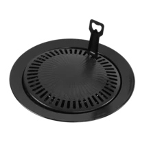 Conjunto de grelha portátil a gás REDSUN, chapa para churrasco coreano, assadeira, forma para biscoitos, bandeja para assar, assadeira para festas, assadeira antiaderente, equipamento de camping - Preto - Ver 7