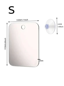 6英寸x4英寸紧凑型防雾亚克力淋浴镜，带吸盘 - 便携易清洁，适合旅行和健身，非常适合男士剃须和女士化妆，可壁挂或手持使用，便携式美容工具 | 光滑亚克力镜面 | 亚克力浴室配件 - 銀色 - 查看 11
