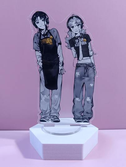 1件动漫“她感兴趣的那个人根本不是男生”亚克力立牌 - 可动人偶展示、桌面和家居装饰、送给朋友的完美生日礼物。