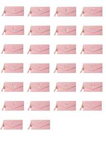 A-Z字母女士长款钱包 - 粉色PU皮革信封式手拿包，多卡位和拉链零钱包，带流苏吊坠，适合日常使用和作为女士生日礼物。钱包、手拿包、腕包、母亲节礼物、邮轮旅行必备，带钱夹。 - 彩色 - 查看 2