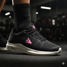 Women's Comfortable Athletic Shoes For The Gym - New Release - 黑色/粉紅色 - 查看 6