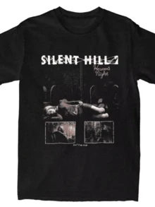 Silent Hill 2T-Shirt Heavens Night Popular Men Women T-Shirts Short Sleeve Y2K Basic Tops Beach Cotton O-Neck Top Tees - 黑色23 - 查看 1