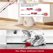 360° Spin Mop And Bucket Set With , 6 Extra Microfiber Heads, 61" Extended Handle For Effortless Floor Cleaning, 2X Wheel Design - Black - A - 查看 7