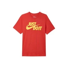 Nike Sportswear Just Do It Retro American Style Letter Breathable Print Crew Neck Short Sleeve T-Shirt, Red - 紅色 - 查看 10