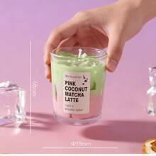 冰抹茶拿铁香氛蜡烛，冰抹茶香氛蜡烛，采用大豆蜡和凝胶蜡制成，冰块形状 - 绿茶和香草（冰抹茶拿铁） - 彩色 - 查看 17