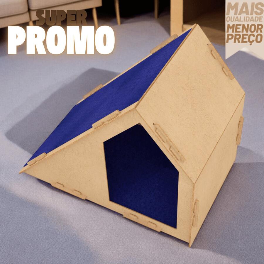 Casinha de Gato com Rampa Arranhador Com Rampa em MDF – Ideal para Afiação das Garras e Descanso