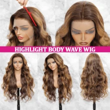 13x4 13x6 5x5 Lace Front Wigs Human Blended Hair Pre Plucked 200% Density Body Wave HD Lace Front Wigs Human Blended Hair Transparent Frontal Glueless Wigs Virgin Human Blended Hair With Baby Hair For Women - SP4/27 - View 3