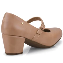 Loris Shoes Oficial Women's Retro Shoe, Mary Jane Style, Low Block Heel, Comfortable Patent Leather, 6484 - 合成裸色 - 查看 3