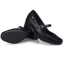 Loris Shoes Oficial Women's Retro Shoe, Mary Jane Style, Low Block Heel, Comfortable Patent Leather, 6484 - 合成黑 - 查看 4